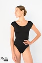 Black leotard with short sleeves