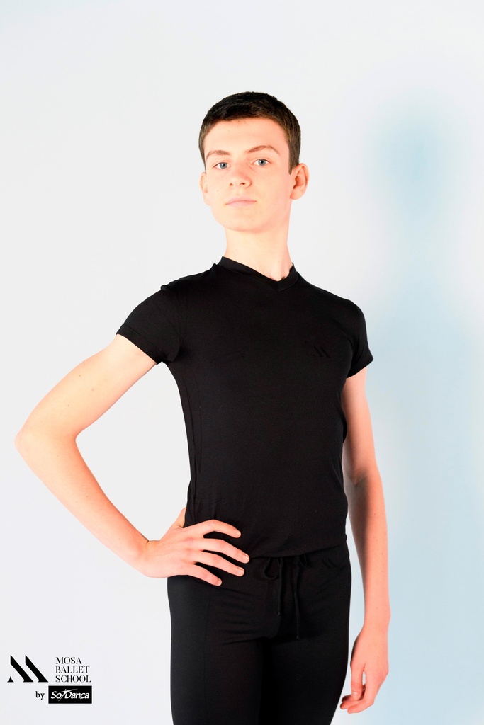 Black V-neck T-Shirt (Character-boy)
