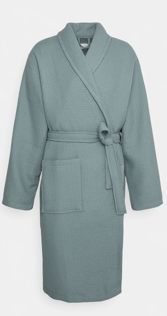 Man embossed bathrobe (water green)