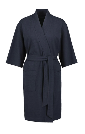 Peignoir gaufré pour femme (bleu marine ou blanc)