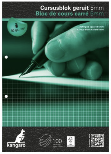 [023-NOTEPAPSQ] A4 Notepad, 5mm squares, 100 pages, 90gr